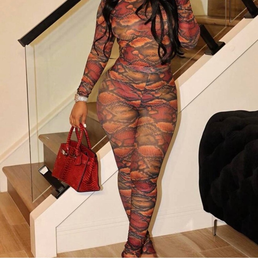 Snake Print Two-Piece Set